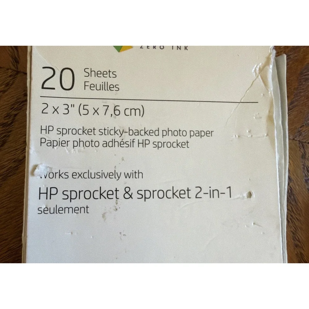 HP Sprocket Zink Photo Paper 2x3